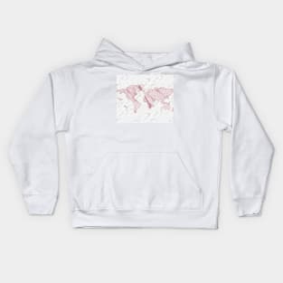 Wanderlust marble - pink stone Kids Hoodie